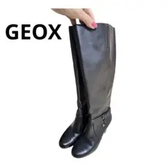 【GEOX】レディース ブーツ 膝下 黒 ブラック大人可愛い キレイめ