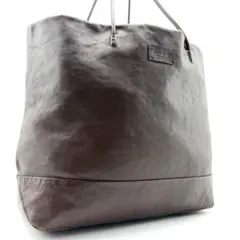 agnes b.　トートバッグ　レザー　A4収納可　肩掛け　ブラウン　大容量