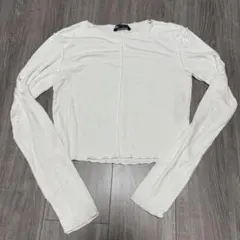 ZARA クロップド丈 長袖カットソー ホワイト