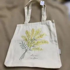 ミモザ刺繍トートバッグ