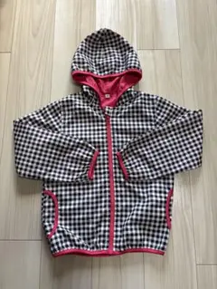 130cm フード付きチェックジャケット