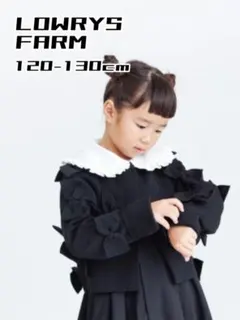 LOWRYS FARM リボンカーディガン 120-130cm ネイビー