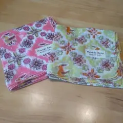 【新品】Kapada Rang 花と鳥のデザインハンカチ 2枚セット