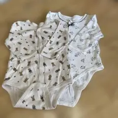 肌着　　ロンパース　２枚セット　　クマ柄　ハート柄