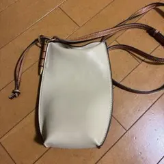 レザー スマホショルダーバッグ ベージュ