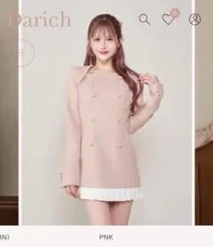 Darich プリーツドッキングツイードミニワンピース