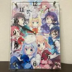 【中古】【動作品】ご注文はうさぎですか？　ガラス製　　壁掛け時計　時計