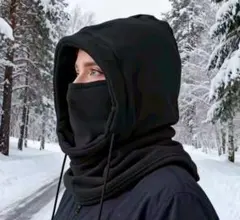 バラクラバ 黒 フード ネックウォーマー 極暖 スキー 通勤 防寒 雪