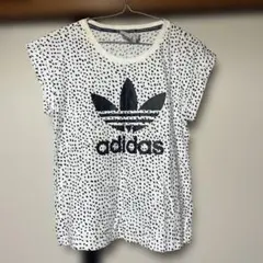 adidas アディダス ドット柄 半袖Tシャツ　トレフォイル