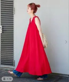 DOUDOU】シルケットスムースフレアカットワンピース マキシ丈 ロング