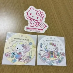 ハローキティスマイル コースター ステッカー とみかんのキーホルダーセット