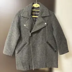 グレー ライダースジャケットスタイル ウールコート