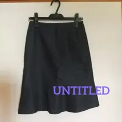 UNTITLED ブラック フレアスカート