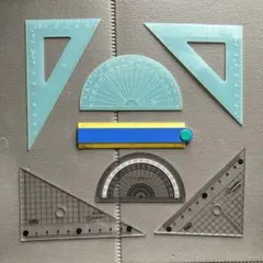 三角定規　分度器　２セット　と　折りたたみ定規　１本