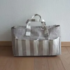 ダイソー ピクニックバック おむつストッカー 収納バッグ ストライプ柄のサムネイル