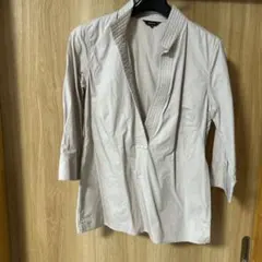 COMME CA ISM ベージュ七分袖シャツ M