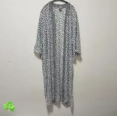 ノーバウンダリーズ ドット柄 ロングカーディガン 五分袖 2XL-3XL