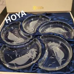HOYA クリスタル オードブル皿 5枚セット ヨット柄のサムネイル
