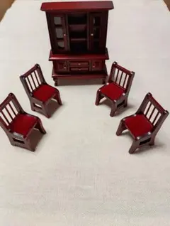 ミニチュア家具セット ダークレッド