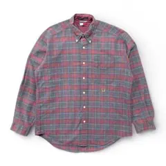 トミーヒルフィガー コットン チェック柄 長袖シャツ ボタンダウン メンズＭ