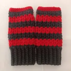 手袋　ハンドメイド　ハンドウォーマー　指なし手袋　ボーダー　グランジ　y2k