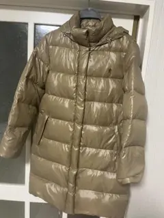 最終値下げジムフレックス ベージュ フード付き ダウンジャケットGymphlex