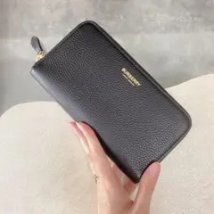 ラスト１【新品】Burberry ロゴ ラウンドジップ 長財布 ユニセックス 黒