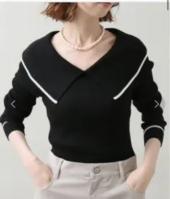 IENA ファインウール ショールカラーリブプルオーバー◆