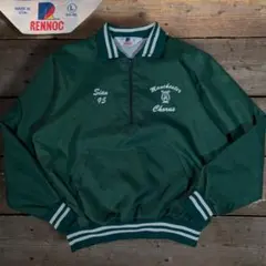 70s　USA製　ハーフジッププルオーバー　マンチェスター大学　カレッジプリント