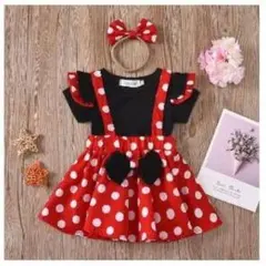 ■新品 カチューシャ付き ミニー コスプレ 衣装 ワンピース ディズニー1102