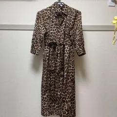 ZARA レオパード　シースル　ロングワンピース