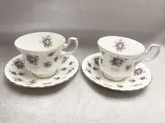 花柄カップ・ソーサーセット（紫色）　ロイヤルアルバート　royal albert