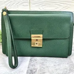 新品級✨LANCEL セカンドバッグ 鍵付き レザー クラッチバッグ グリーンのサムネイル