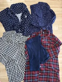 Ｍ〜L セット 授乳服　まとめ売り　ボタン　前開き　長袖　長ズボン　授乳口