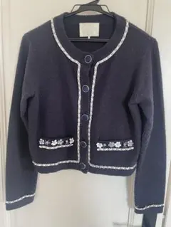 チェスティ　チェーントリムニットジャケット Navyのサムネイル