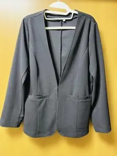 ノーカラージャケット Lサイズ ブラック