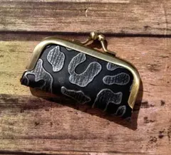 レザークラフトハンドメイドレオパード印鑑ケース