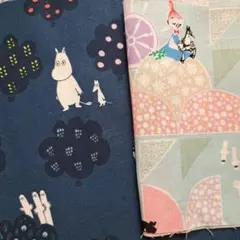 238 MOOMIN ムーミン オックス シーチング 生地 ハギレ 入園入学