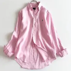 ラルフローレン / リネン100% 長袖シャツ XS ピンク 春 夏 麻