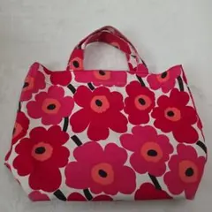 マリメッコ 花柄トートバッグ ピンク系