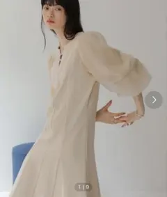 Bob バルーン スリーブ ベージュ ワンピース