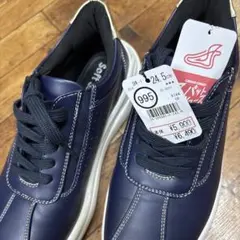 スパッとシューズ系 ネイビー 合成皮革 スニーカー