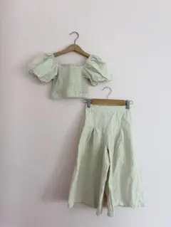 韓国子供服　リネン　セットアップ　110-120 春服