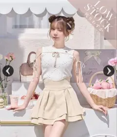 殿堂入り!!美脚になれるスカート♡（インナーパンツ付）　ミシェルマカロンベージュ