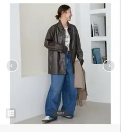 フェイクレザーシャツブルゾン