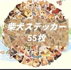 柴犬　防水ステッカー　55枚セット PVC シール シバイヌごほうびシール