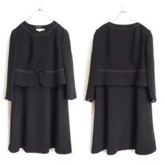 東京ソワール 大きい23号 7L相当 リボン付きブラックフォーマル 礼服 喪服