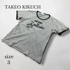 【TAKEO KIKUCHI 】リンガーTシャツ サイズ3 グレーのサムネイル