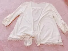 axes femme 合わせやすい　レースカーディガン アイボリー