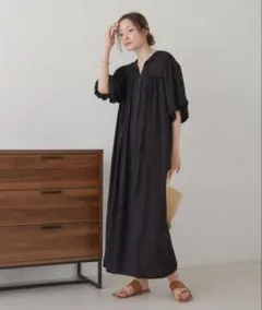 新品未使用Bab バルーンスリーブフロントリボンワンピース　ブラック　M